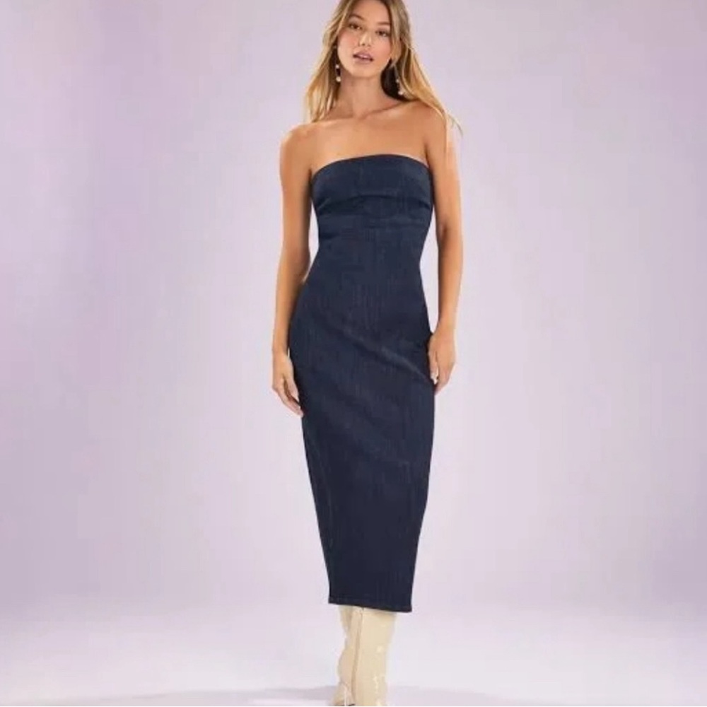 Zara Denim Midi Dress Size medium
